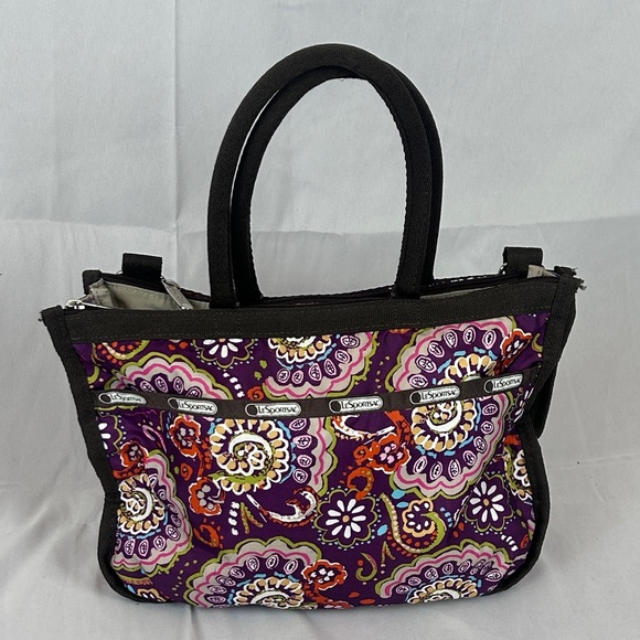 LeSportsac Floral Paisley Tote Bag- Multi-Color Nylon Shoulder Purse - Picture 2 of 16